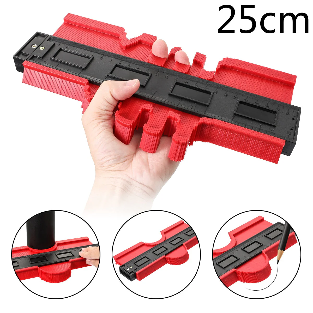 14/25/50cm Contour Gauge Plastic Profile Copy Contour Gauges Standard Wood Marking Tool - Image 6