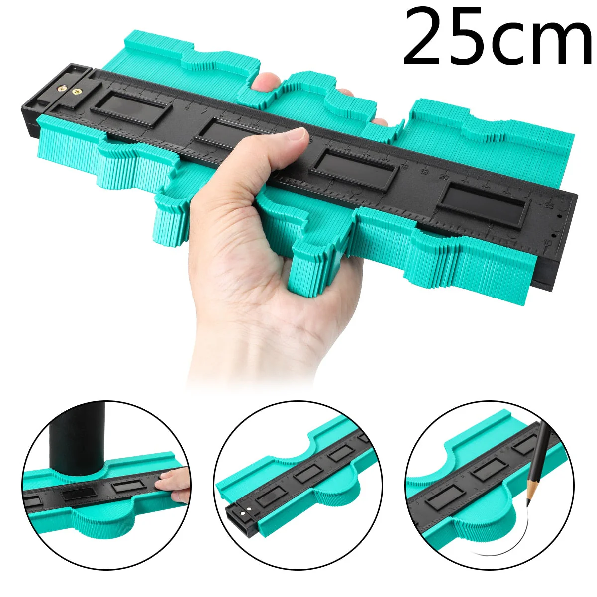 14/25/50cm Contour Gauge Plastic Profile Copy Contour Gauges Standard Wood Marking Tool - Image 7