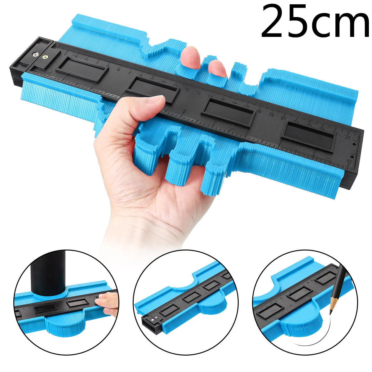 14/25/50cm Contour Gauge Plastic Profile Copy Contour Gauges Standard Wood Marking Tool - Image 8