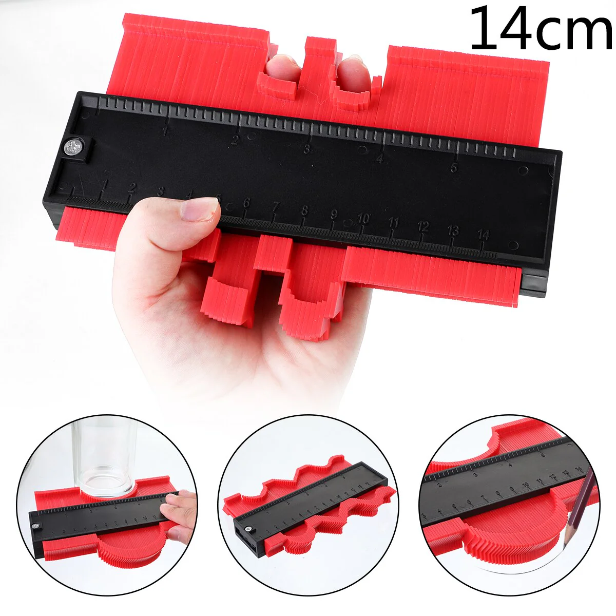 14/25/50cm Contour Gauge Plastic Profile Copy Contour Gauges Standard Wood Marking Tool - Image 9