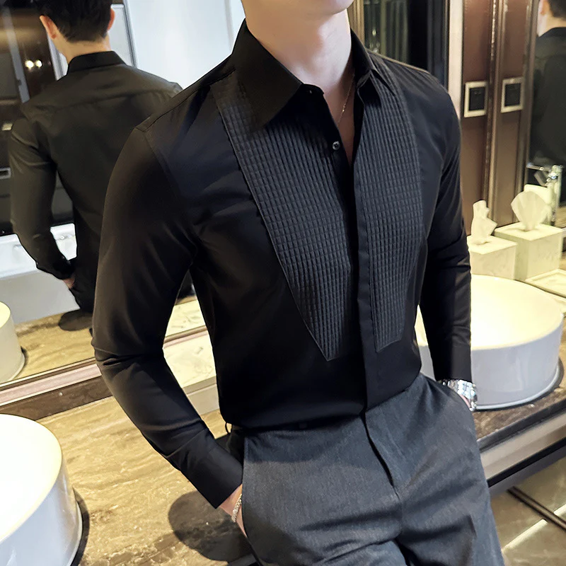 buckmen 2024 Spring and Autumn New Style Splicing Design Shirt - Image 3
