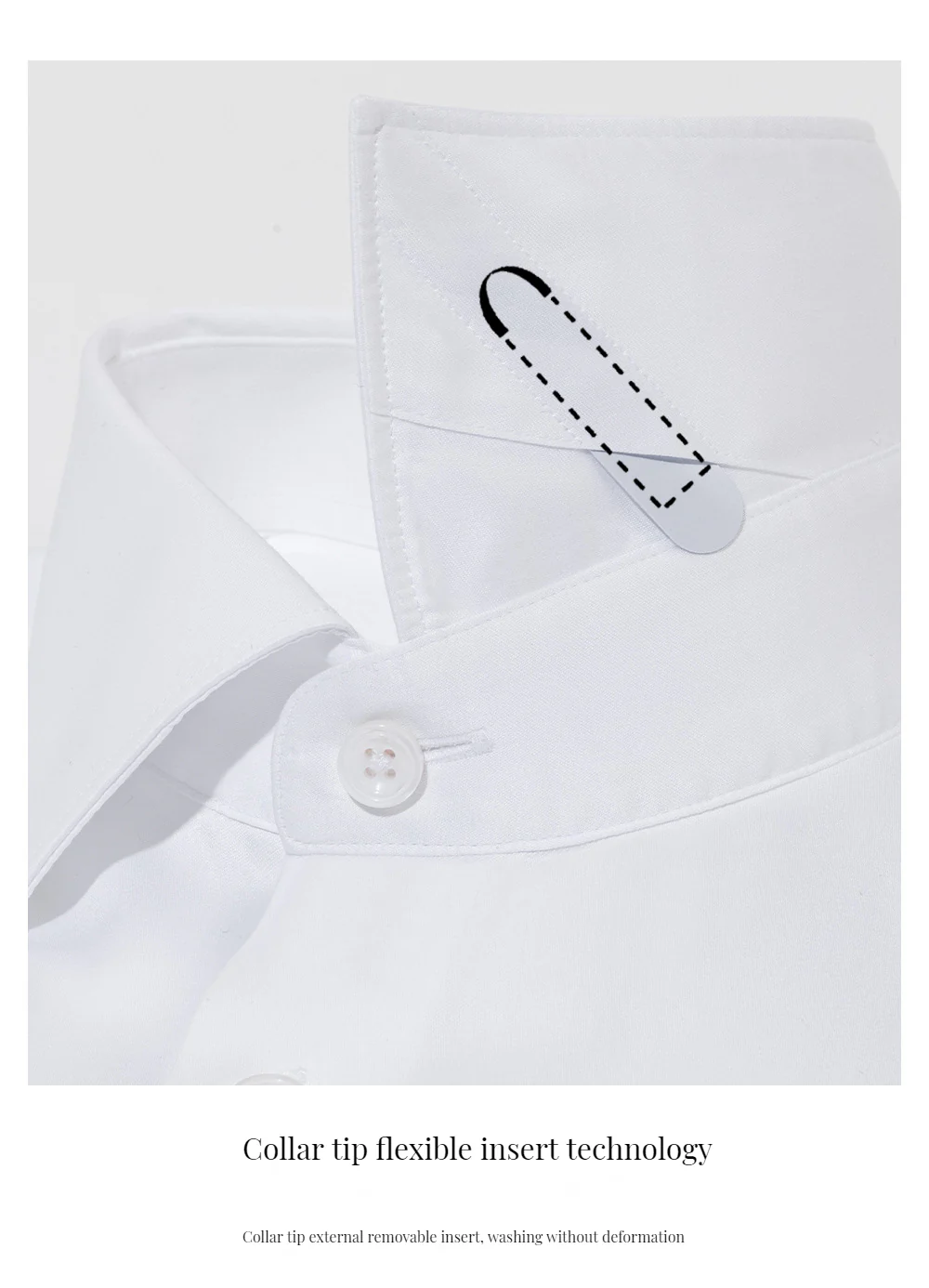 230 count white shirt 100% cotton DP ready-made garment non-ironing high-end - Image 7