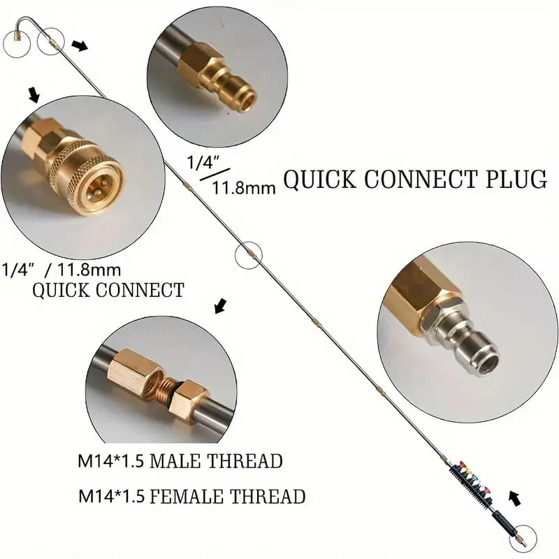4000 PSI Telescoping High Pressure Washer Wand Set for Gutter & Roof Drainage & Walls Cleaning - Image 12