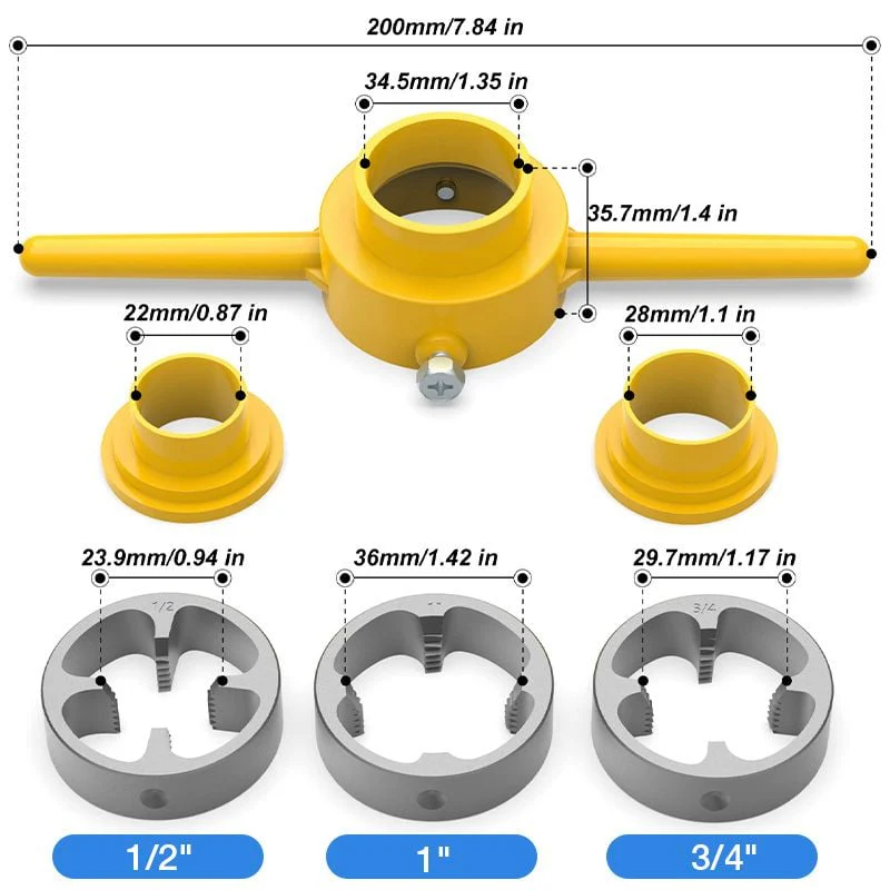 6PCS Plastic Pipe Thread Die Kit - Image 5