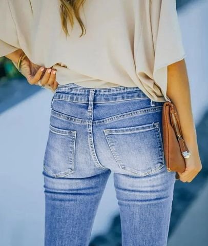 90s Vintage Button Fly High Waist Flare Leg Jeans - Image 4