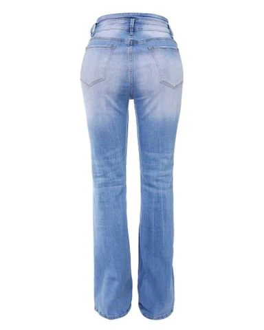 90s Vintage Button Fly High Waist Flare Leg Jeans - Image 9