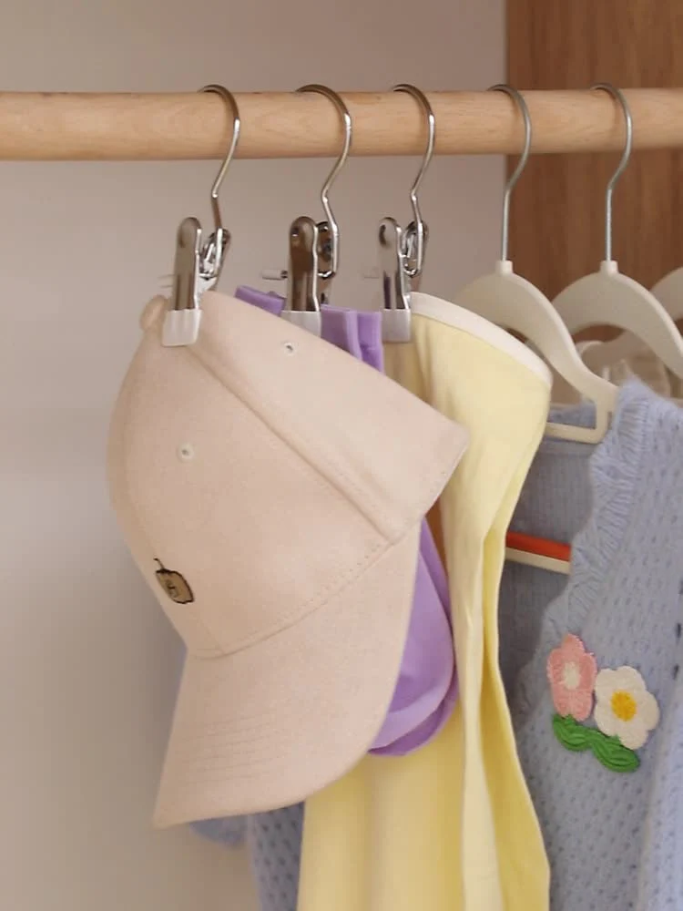 Anti-rust Clip Space-saving Clothespin Hat Pants Storage Hanging Travel Hook - Image 7