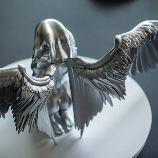 Art Angel Female Woman Wings Kneeling Cloak Hat - Image 4