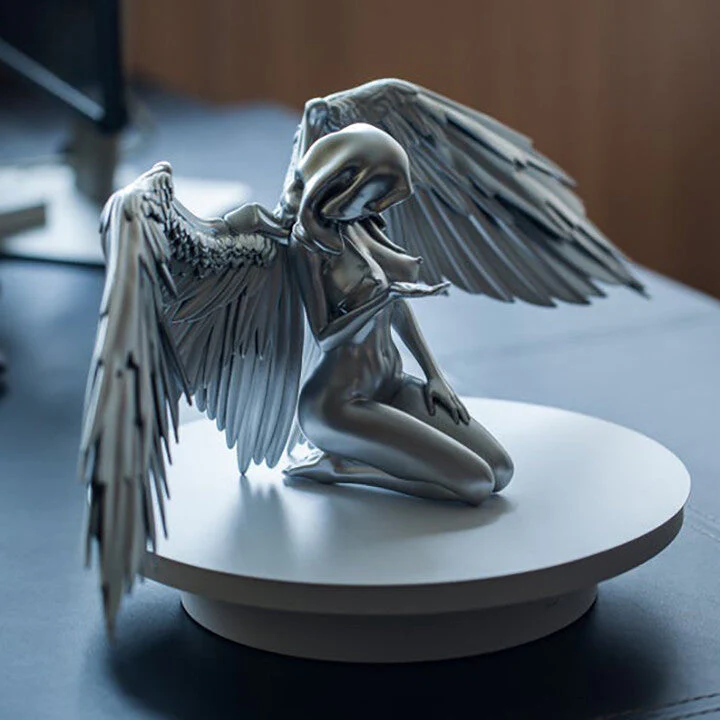 Art Angel Female Woman Wings Kneeling Cloak Hat - Image 5