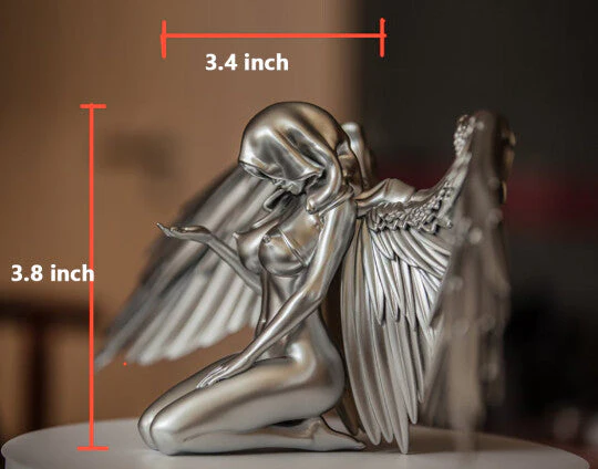 Art Angel Female Woman Wings Kneeling Cloak Hat - Image 6
