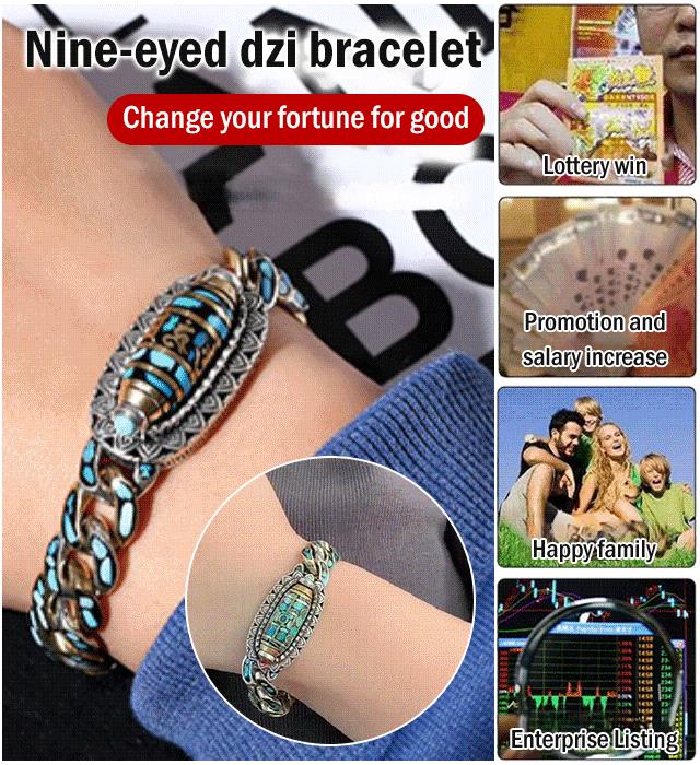 Turquoise Six-character Mantra Nine-Eyed Bead Bracelet - Image 4