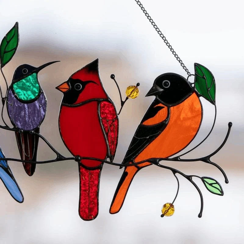 Best Gift-Birds Stained  Window  Panel Hangings - Image 10
