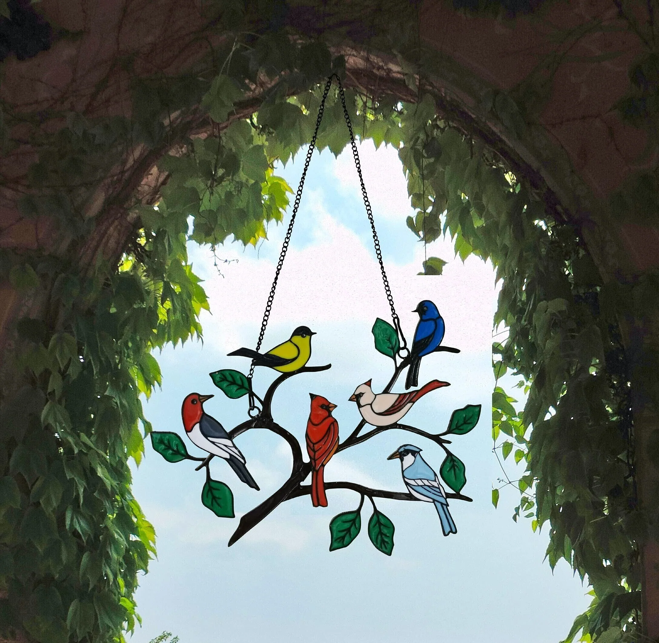 Best Gift-Birds Stained  Window  Panel Hangings - Image 14