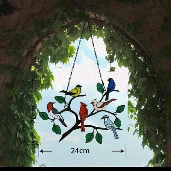 Best Gift-Birds Stained  Window  Panel Hangings - Image 2