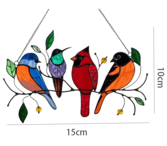 Best Gift-Birds Stained  Window  Panel Hangings - Image 4