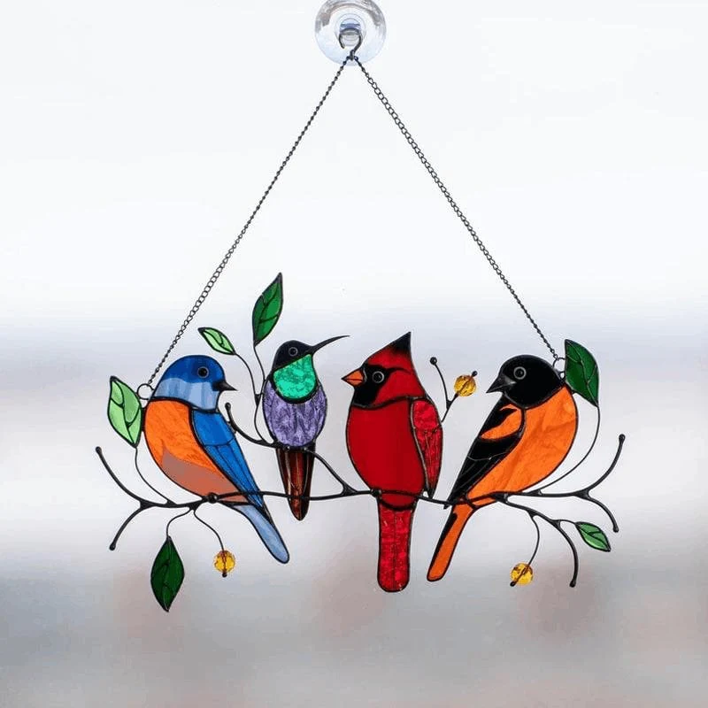 Best Gift-Birds Stained  Window  Panel Hangings - Image 8