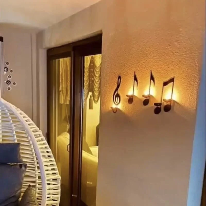 Black Music Note Wall Sconce - Image 3
