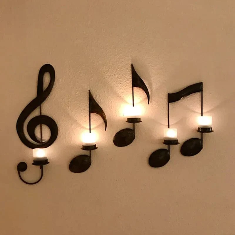 Black Music Note Wall Sconce - Image 4