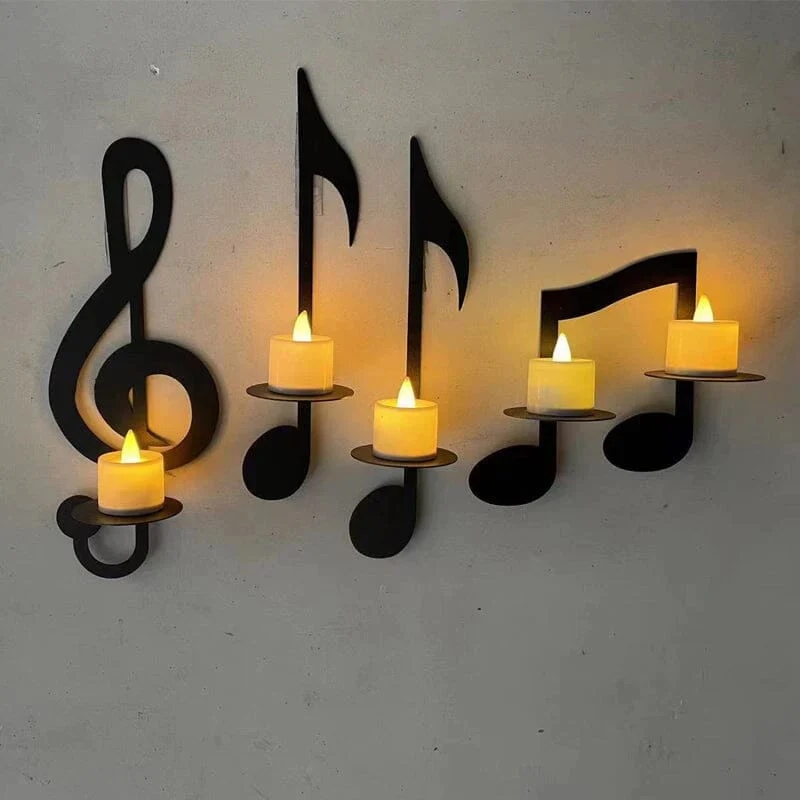 Black Music Note Wall Sconce - Image 7