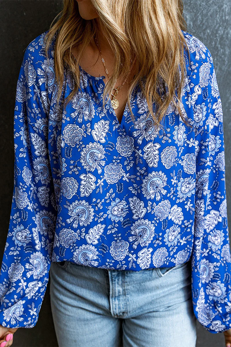 Bohemian Vintage Floral V Neck Tops - Image 6