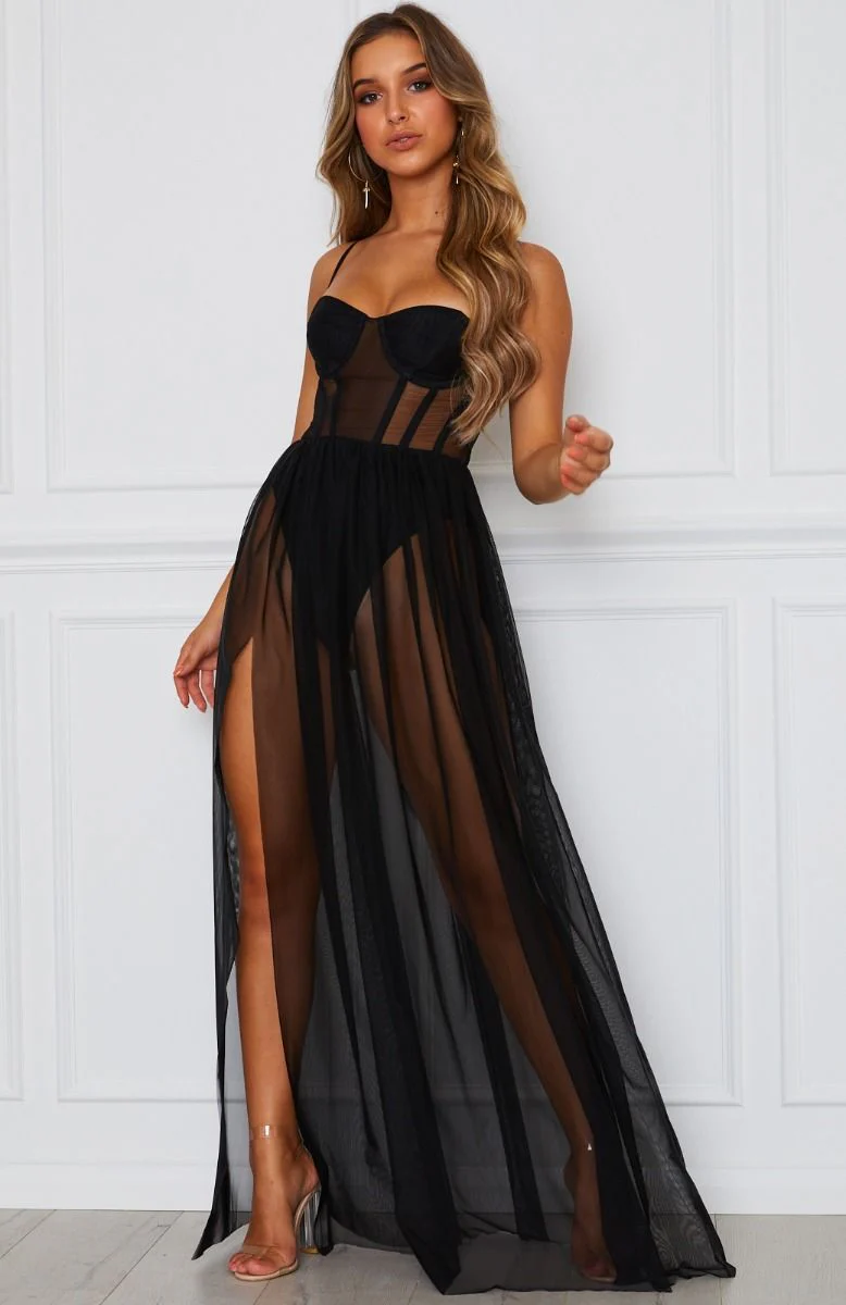 Bohemian Vintage Sheer Long Dresses Summer Beach Party Party Long Dresses - Image 10