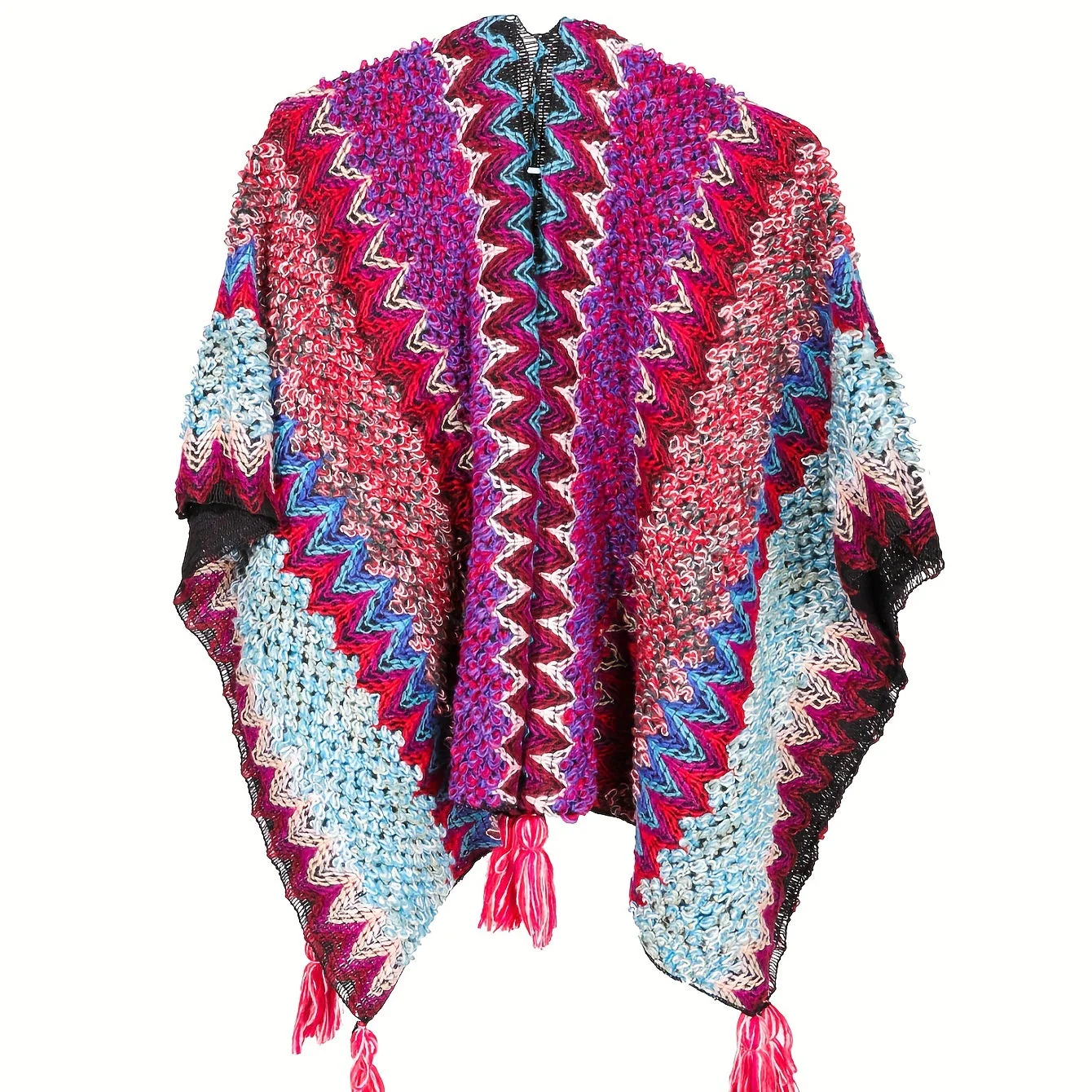 Bohemian braided shawl retro traditional striped fringed cardigan fashionable travel windproof - Image 7