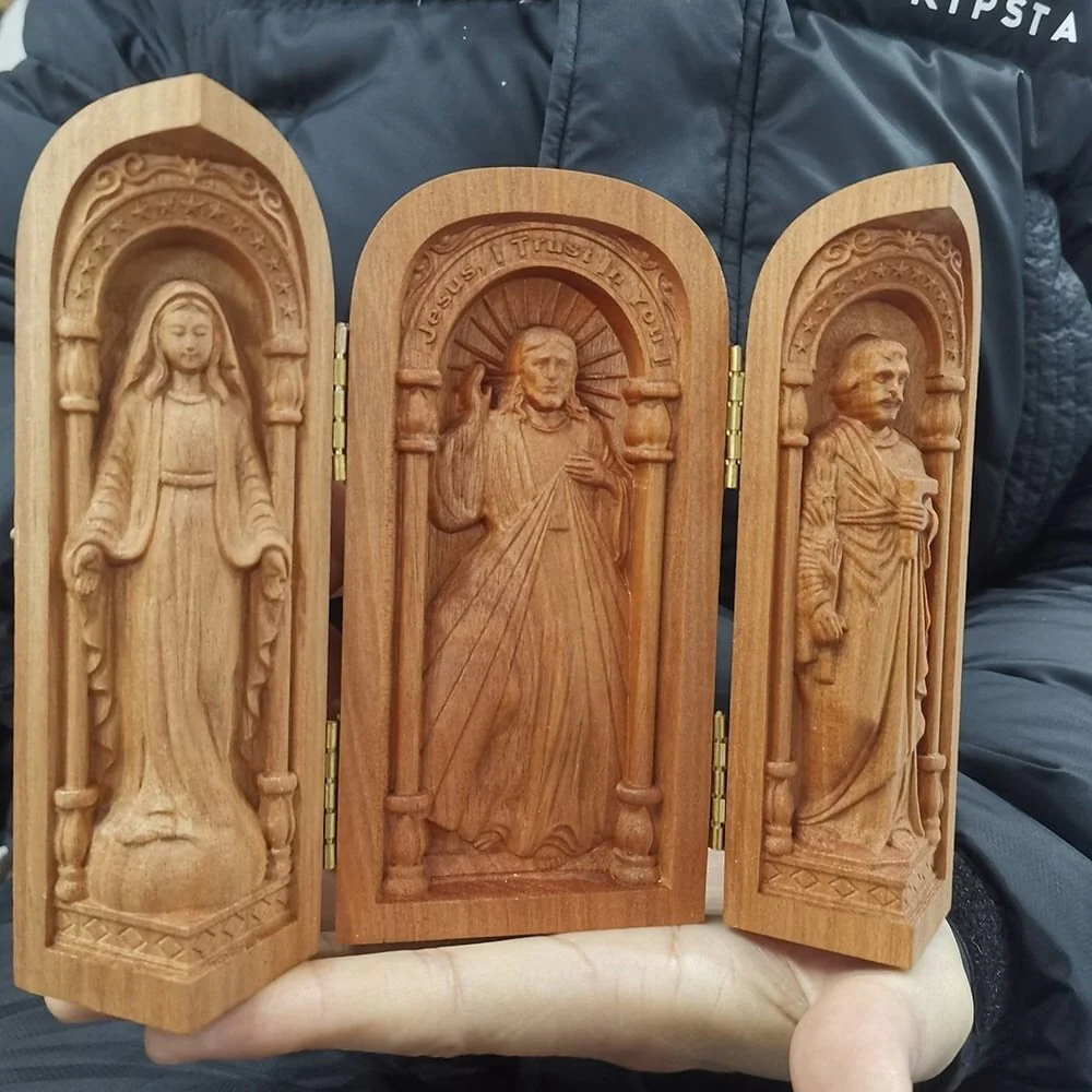 š„HOT SALEš„Hand-carved Portable Church - Mini Christian Altar - Image 5