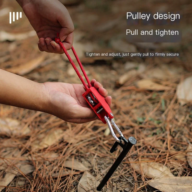 Portable Adjustable Fix Tent High Strength Fast Release Pulley Camping Rope(4 Pcs/Set) - Image 3