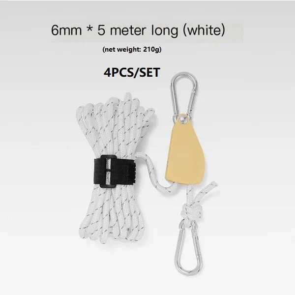 Portable Adjustable Fix Tent High Strength Fast Release Pulley Camping Rope(4 Pcs/Set) - Image 7