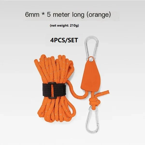 Portable Adjustable Fix Tent High Strength Fast Release Pulley Camping Rope(4 Pcs/Set) - Image 8