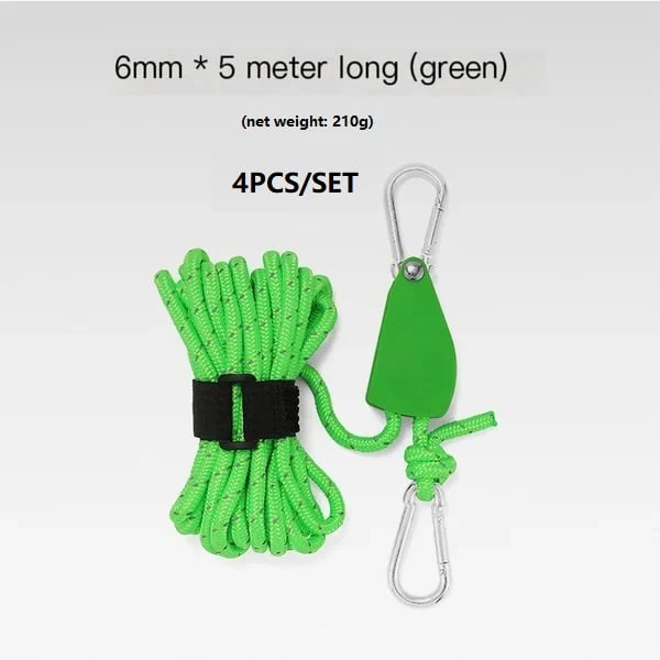 Portable Adjustable Fix Tent High Strength Fast Release Pulley Camping Rope(4 Pcs/Set) - Image 9