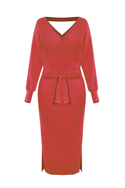 Casual Elegant Solid Backless Slit Pencil Skirt Dresses(5 Colors) - Image 16