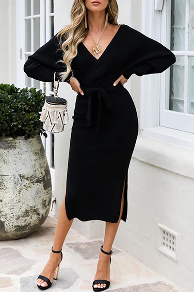 Casual Elegant Solid Backless Slit Pencil Skirt Dresses(5 Colors) - Image 25
