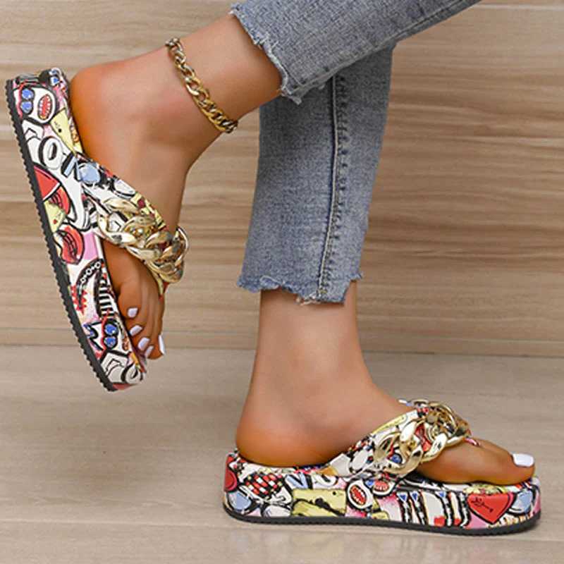 Casual Graffiti Patchwork Solid Color Round Comfortable Shoes - Image 5