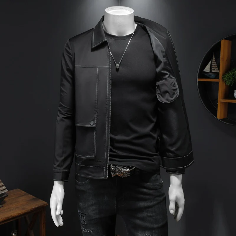 Casual Jacket Suit Collar Topstitched Coat - Image 2