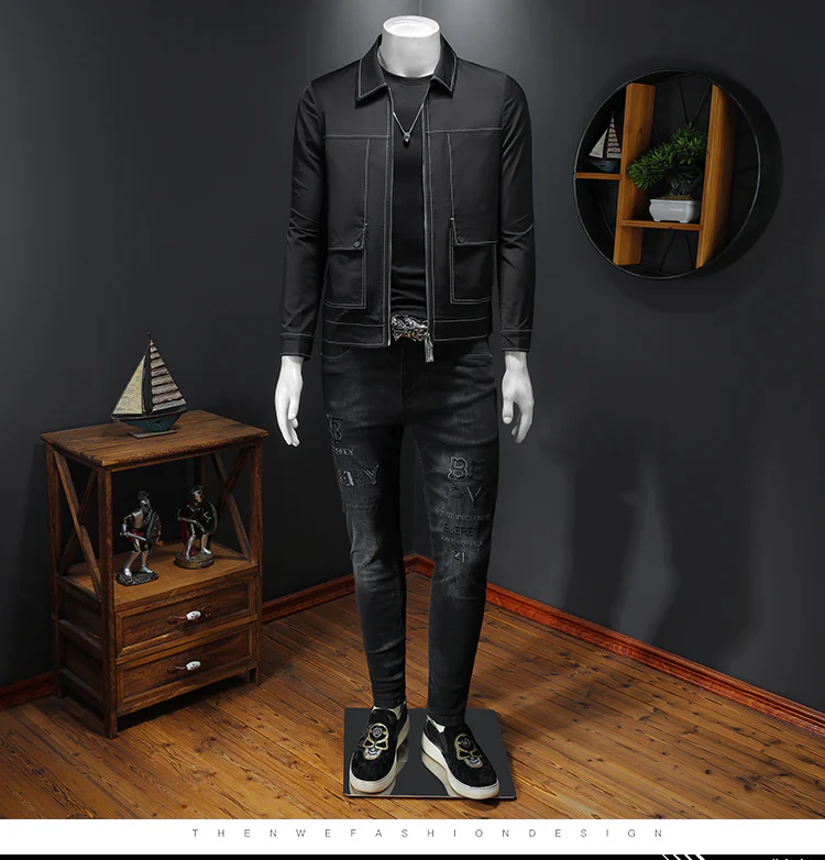 Casual Jacket Suit Collar Topstitched Coat - Image 3