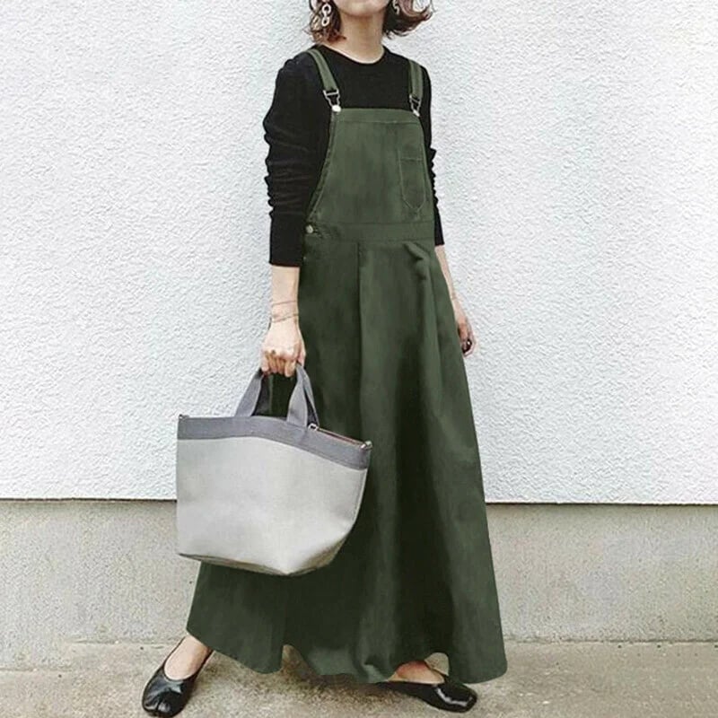 Casual Long Suspenders Skirt with Pocket - Image 14