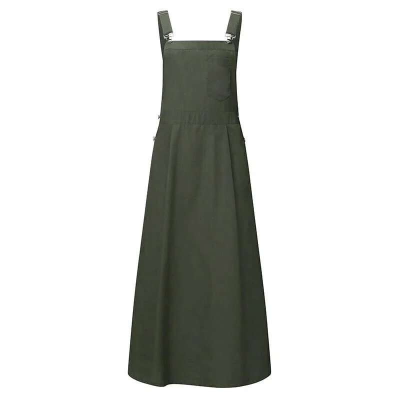 Casual Long Suspenders Skirt with Pocket - Image 5