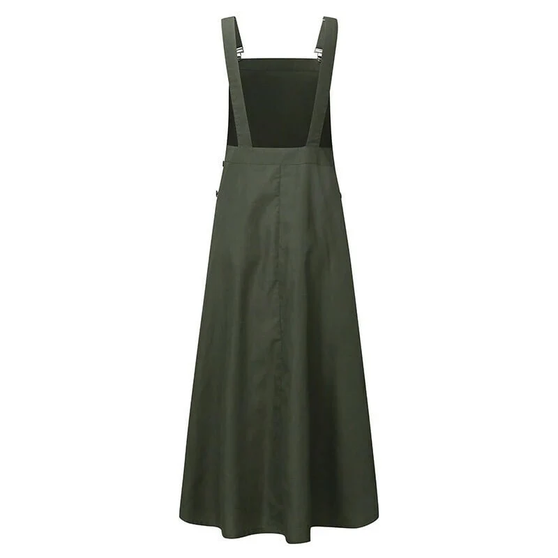 Casual Long Suspenders Skirt with Pocket - Image 6