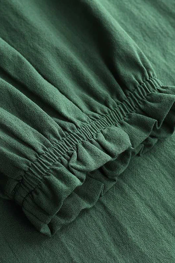 Casual Buckle Flounce Stringy Selvedge Collar A Line Dresses(4 Colors) - Image 10