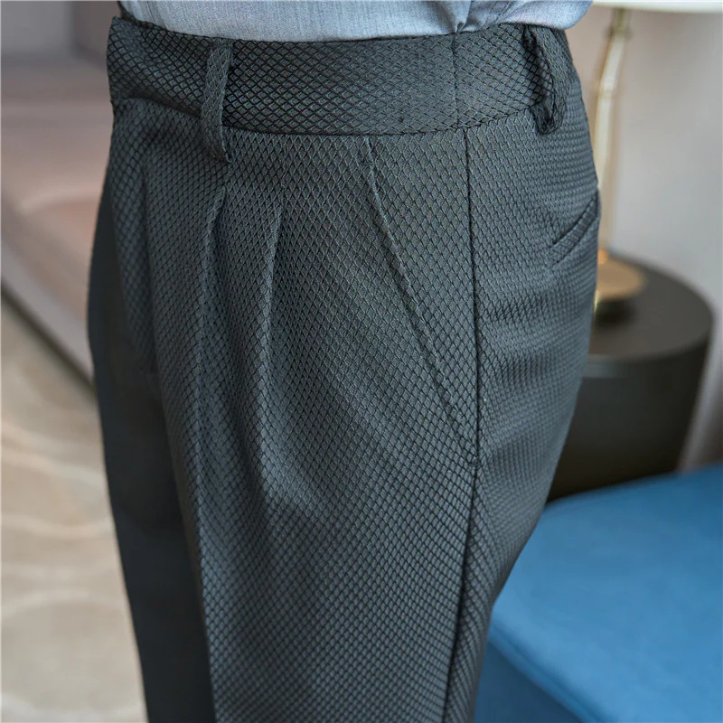 Concave and convex texture high-end three-dimensional pleated design casual pants - Image 4