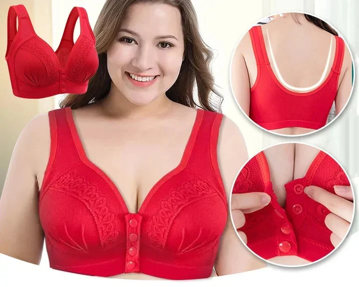 Front Button Breathable Skin-Friendly Cotton Bra