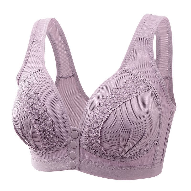 Front Button Breathable Skin-Friendly Cotton Bra - Image 8