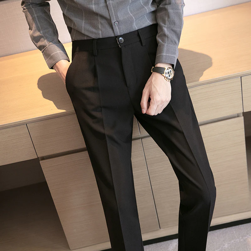 Double pleated cropped trousers Striped trousers Drape - Image 3