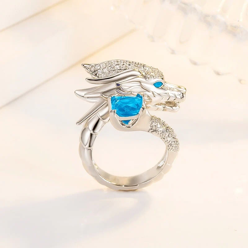Handmade Silver Dragon Ring - Image 10