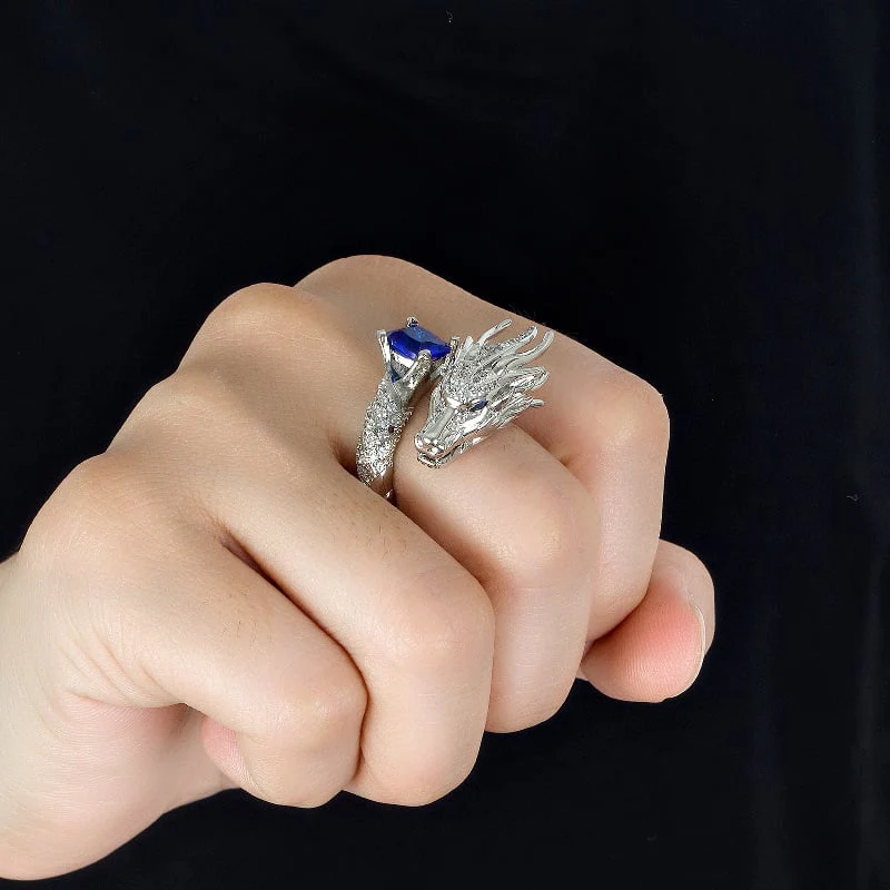 Handmade Silver Dragon Ring - Image 12