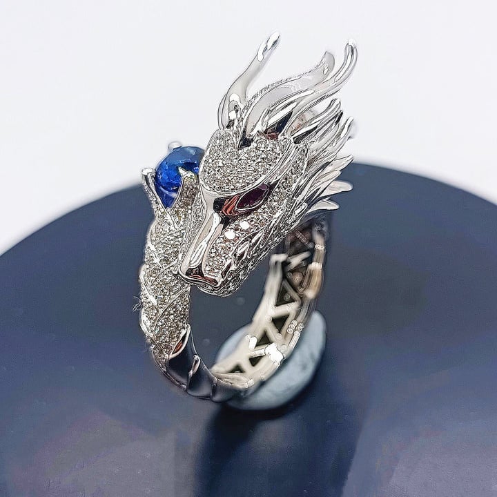 Handmade Silver Dragon Ring - Image 3