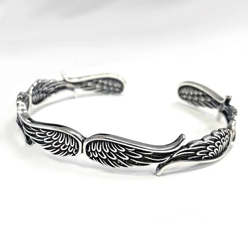 Angel Wings Vintage Style Sterling Silver Bracelet - Image 4