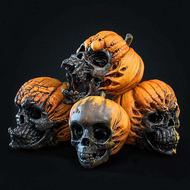 Evil pumpkin skull halloween garden horror decoration - Image 5