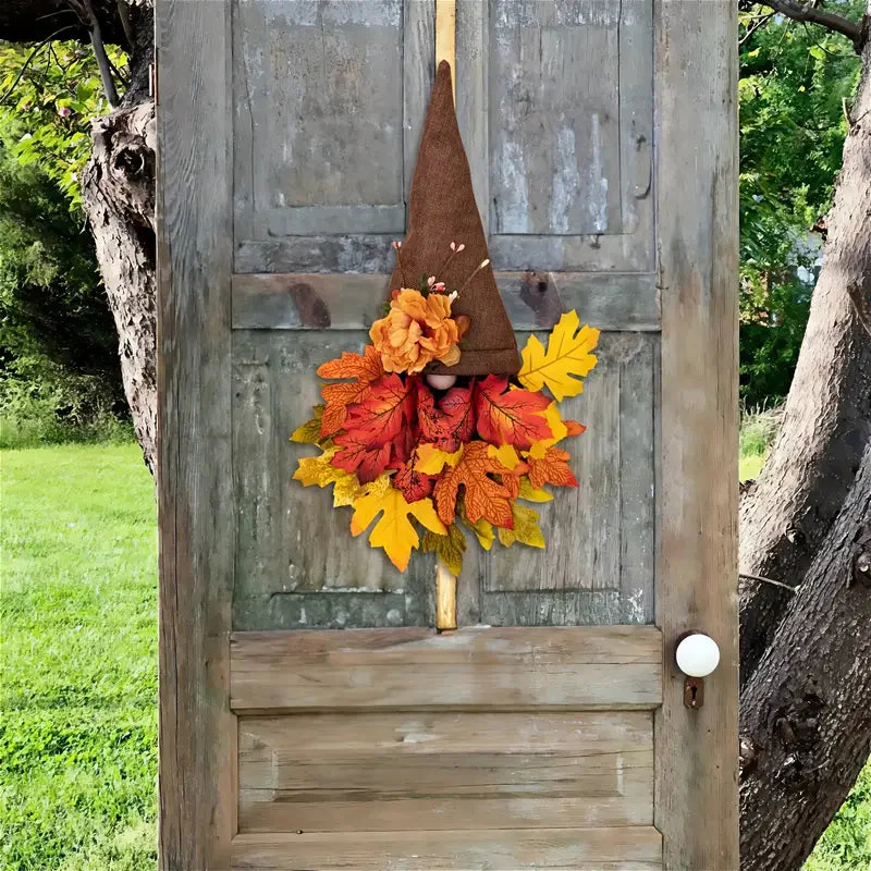 Fall Maple Gnome Front Door Hanger - Image 6